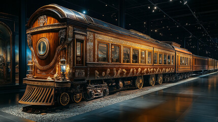 Naklejka premium Historic Train Car � A train car resembling the one used for Lincoln�s funeral procession, Lincoln's Birthday,