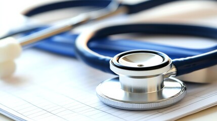 Stethoscope on Clean Note Pad for Medical Context