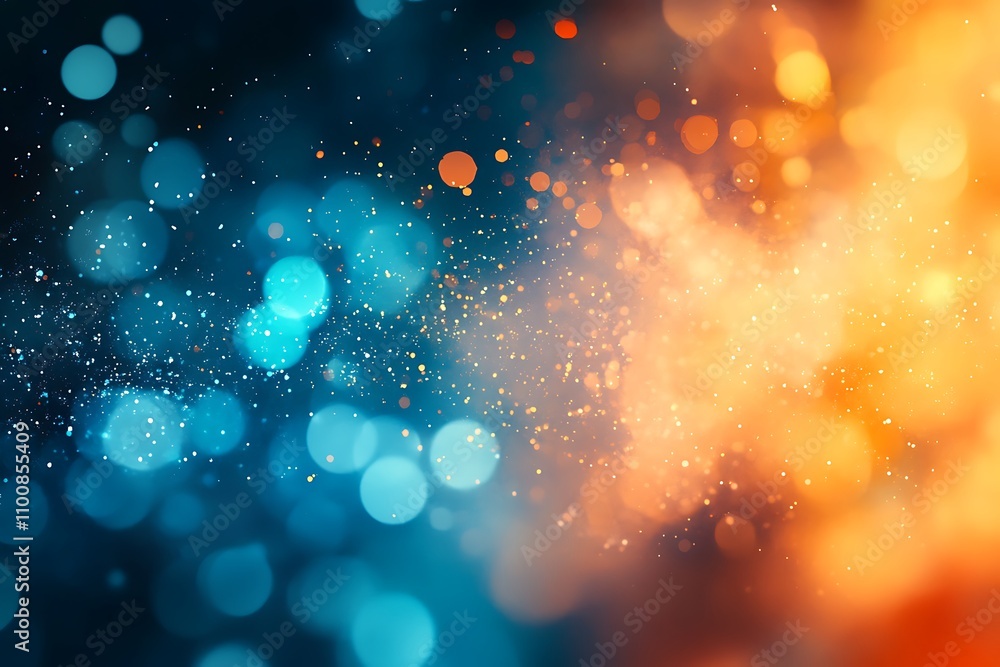Canvas Prints dark blue design and orange gradient abstract background design banner with blur design