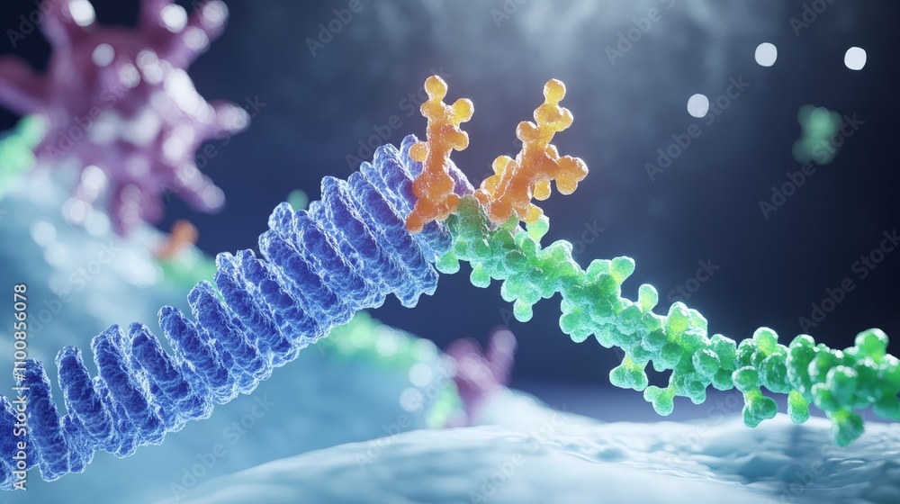 Poster detailed view of viral structure with spikes and envelope