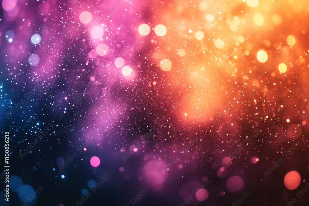 Poster abstract colorful bokeh background with vibrant colors and glowing lights.