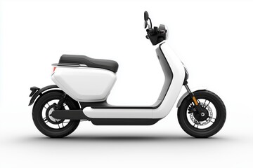 white e-scooter isolated on white background