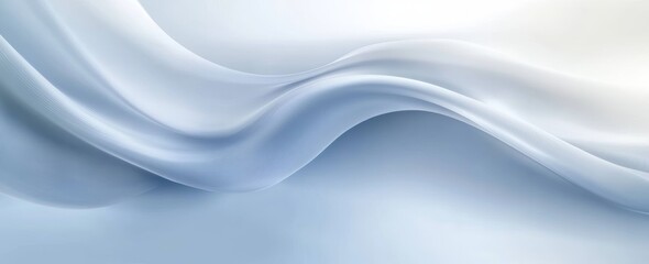 Obraz premium Abstract Digital Art Smooth Flowing Lines Light Blue White Background Modern Minimalist Design