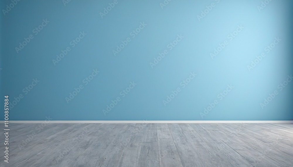 Aufkleber 3d rendered blue empty room display podium minimal scene for product display presentation 365
