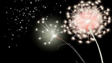 Obraz premium Vibrant Sparkler Lights Up the Night Sky in a Festive New Year Celebration