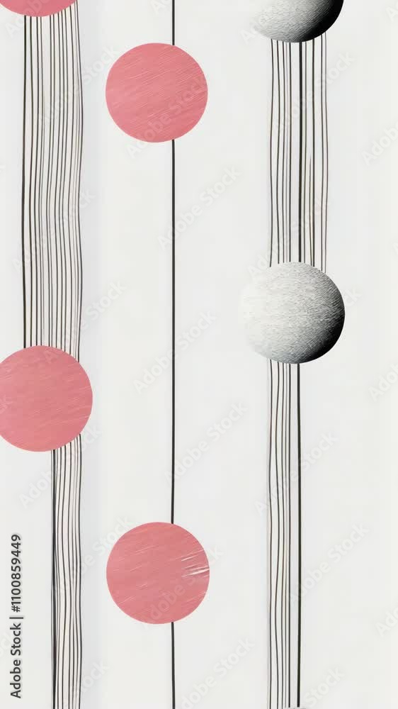 Aufkleber abstract design featuring colored circles and lines on a light background showcasing minimalist art 