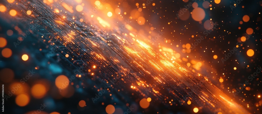 Poster abstract background with blurred lights and bokeh effect.