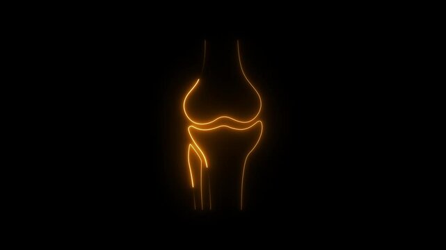 Neon dog bone icon animation.