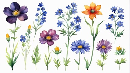 a close up of a bunch of flowers on a white background