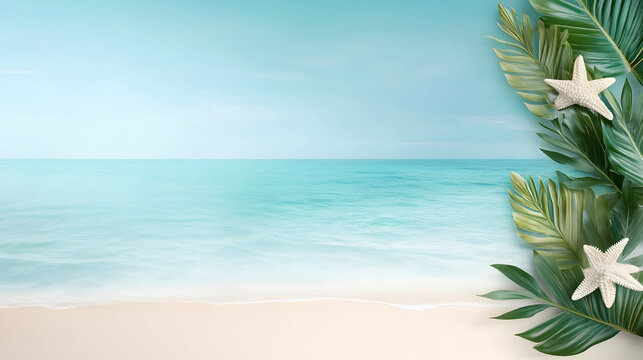 Tropical beach travel theme in summer