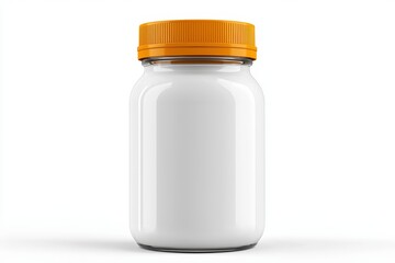Premium Frosted Glass Bottle with Orange Lid