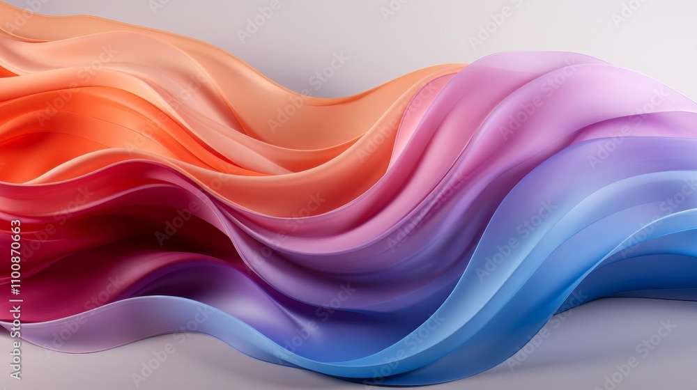 Canvas Prints a colorful wave of fabric with a blue stripe