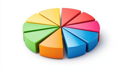 Obraz premium Colorful 2D Pie Chart Data Visualization Element