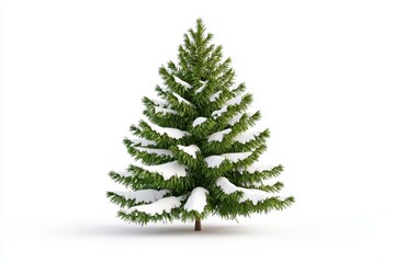 Fototapeta premium Snowy Pine Tree in Winter Setting