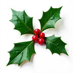 Holly leaves decoration with red berries