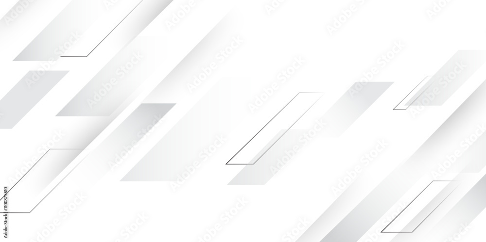 Aufkleber Abstract geometric white and gray color arrow background. vector minimalist simple and modern background. abstract shiny technology Banner, brochure, motion presentation background. Vector design.