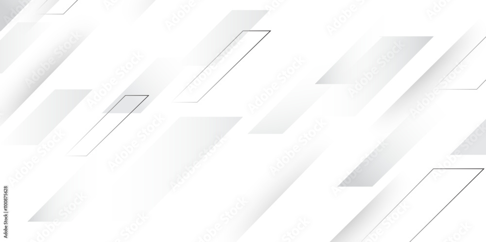 Fototapete Abstract geometric white and gray color arrow background. vector minimalist simple and modern background. abstract shiny technology Banner, brochure, motion presentation background. Vector design.