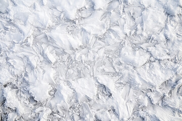 Fototapeta premium Aerial View of Frozen Winter Water Surface