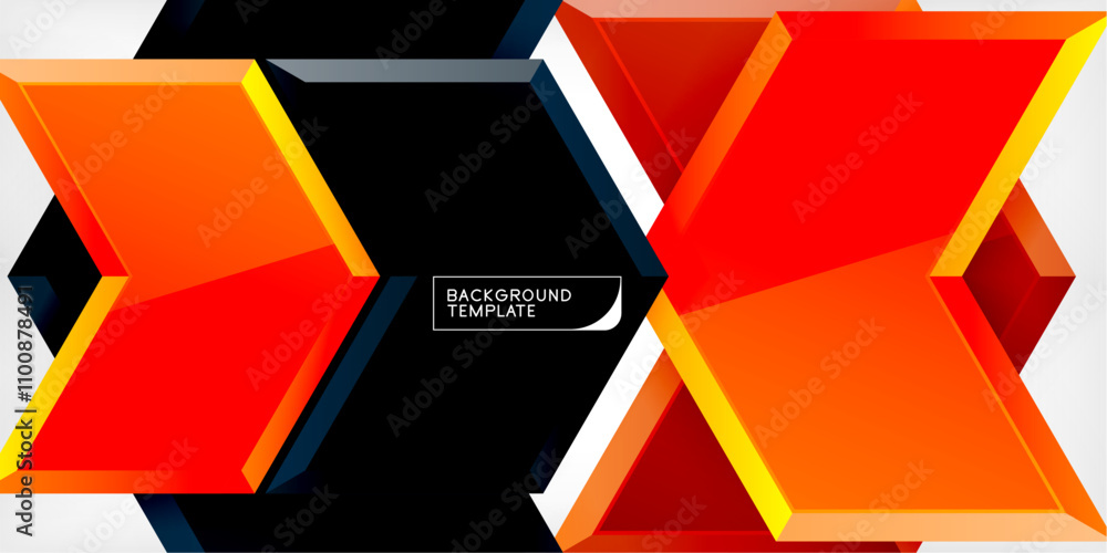 Poster vector 3d arrow techno design template