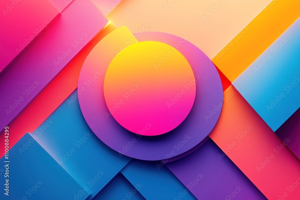 Poster abstract background with vibrant colors and geometric shapes in a modern style.