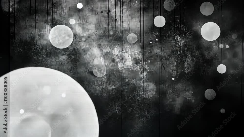 Aufkleber abstract composition of circular shapes against a dark textured background with light effects