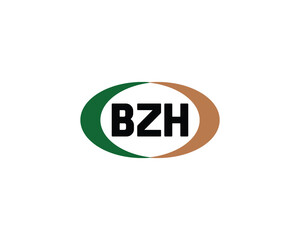 B Z H logo design vector template. B Z H