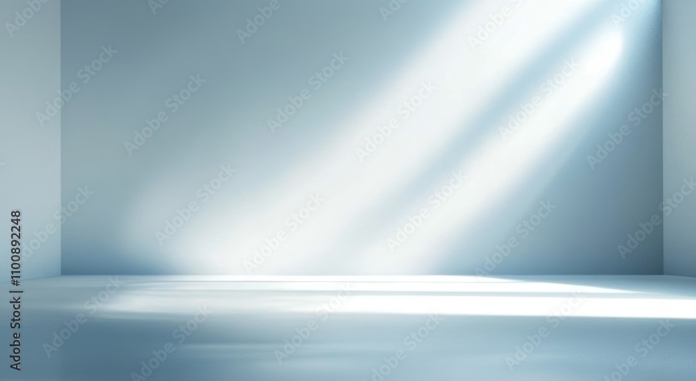 Poster minimalist light blue gradient background for product presentation with soft light and subtle shadow