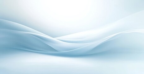 Tranquil Abstract Gradient Background with Soft Waves in Light Blue and White