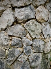 Background image of gray stones forming a house wall.