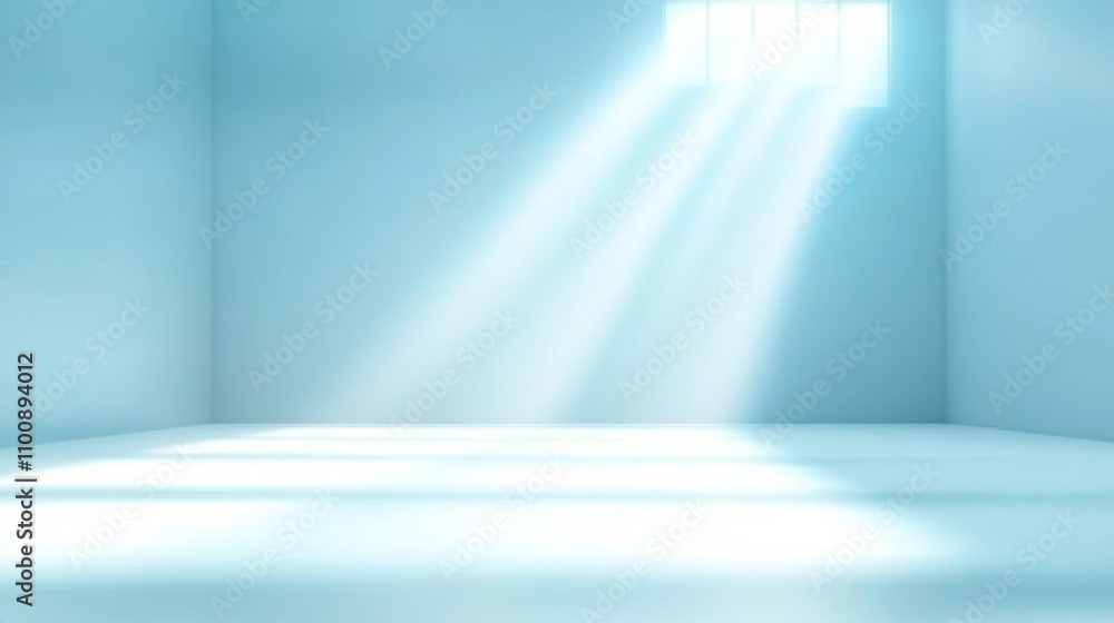 Poster minimalist blue gradient background with soft light for product display