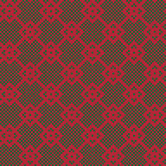 Red Argyle Fair Isle Seamless Pattern Design