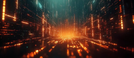 Fototapeta premium Abstract digital art with glowing lines and a futuristic feel.