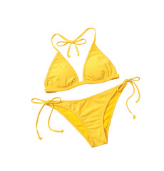 Yellow Bikini for Summer Vibes:  A bright yellow bikini, perfect for summer beach and poolside fun.  Cut out.