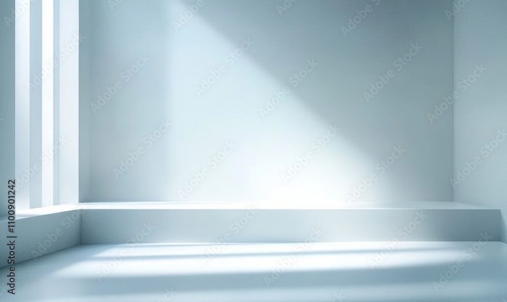 Aufkleber minimalist white curved surface with soft diffused light and gentle shadows for modern product prese