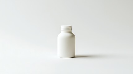 White cylindrical bottle with a screw-on cap, standing on a white background.