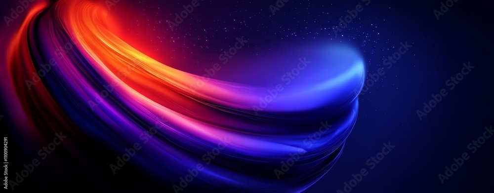 Poster vibrant abstract circular patterns with neon lights and hypnotic flow