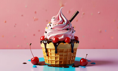 Delicious ice cream cone from Ice Cream For Breakfast Day