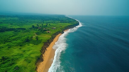A striking view of a coastal region emphasizes the natural beauty and challenges faced by vulnerable communities.