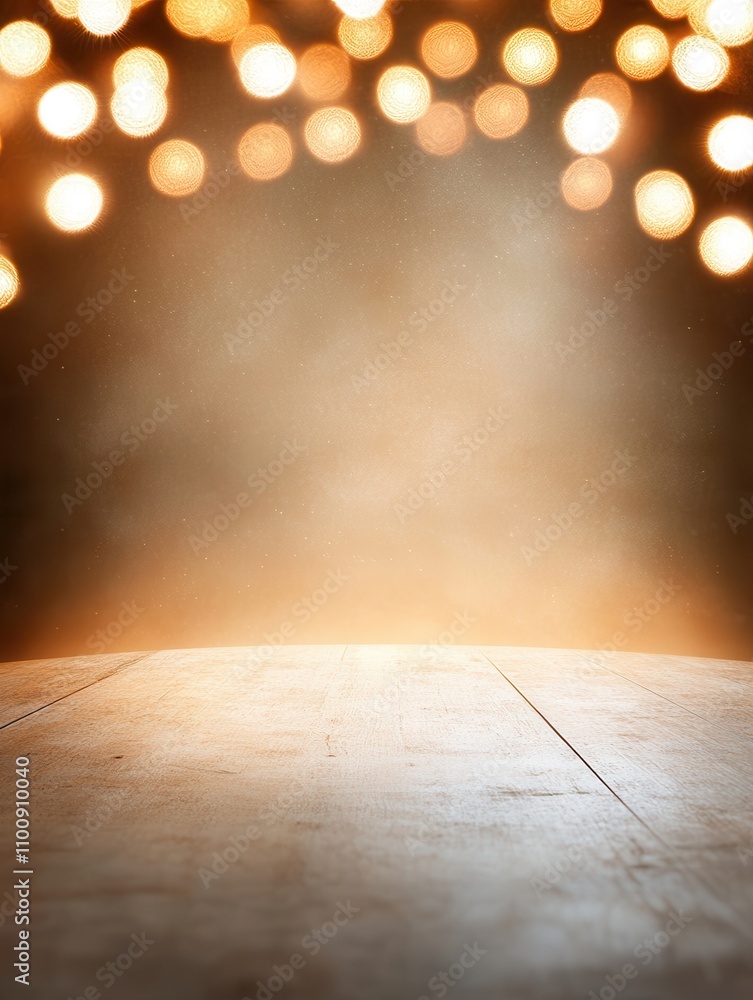 Aufkleber a blurred background with warm bokeh lights, creating a dreamy atmosphere, ideal for presentations o