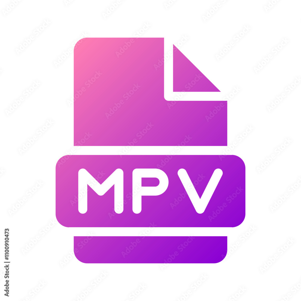 Poster mpv gradient icons for various types of video file formats
