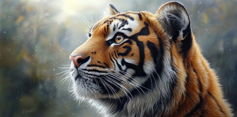 Obraz premium Majestic Tiger Profile Winter Setting
