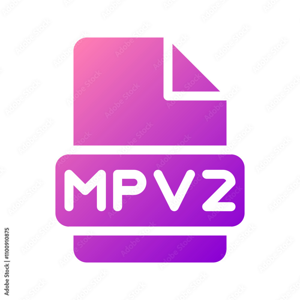 Poster mpv2 sleek design with gradient fill for video file icon