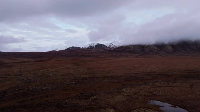 Ogilvie Mountains In Dempster Highway In Canada - Drone Shot