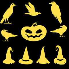 halloween Pumpkin vector black background