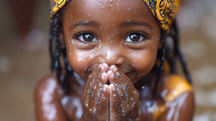 A thirsty child in Africa symbolizes the pressing need for clean water access and the impacts of climate change on vulnerable communities.