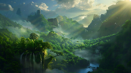 Enchanting Fairytale Landscape of Growing Lush Forests Emerges from an Open Book, Capturing the Beauty of Nature's Serenity and Wonder