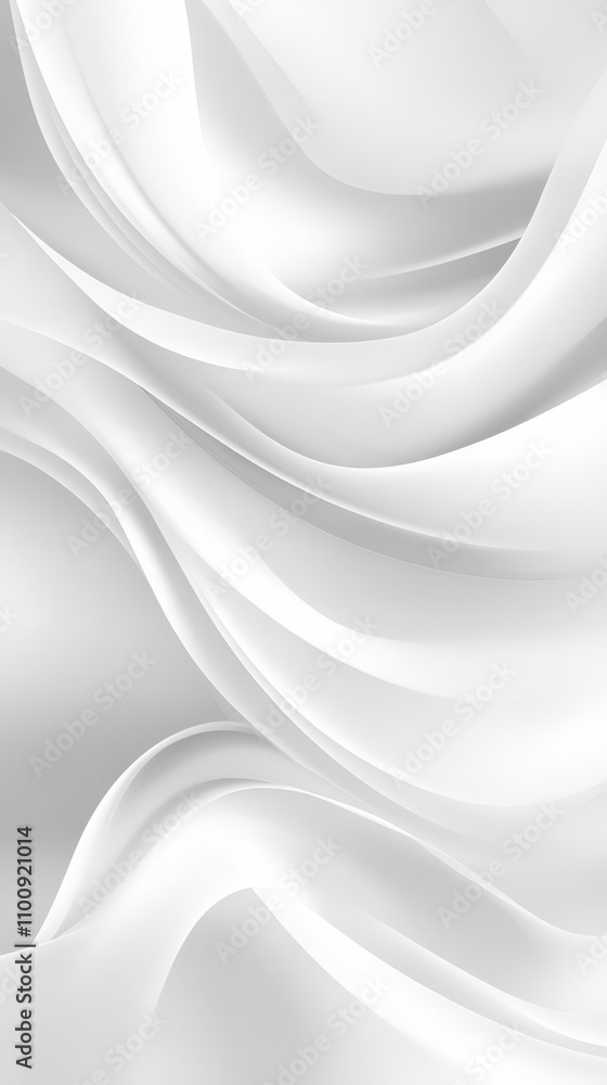 Poster serene white drape: elegant waves of luxurious white fabric create a sophisticated and calming backd