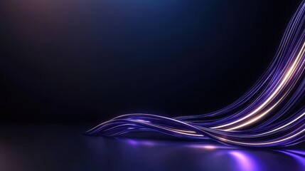 Obraz premium Colorful flowing light trails on a dark background with neon glows creating a futuristic and dynamic atmosphere for digital art and abstract design projects