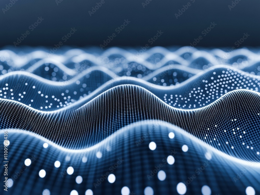 Poster abstract digital wave pattern. ai.