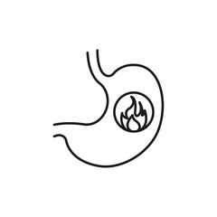 Heartburn icon Symbol mark in Outline style